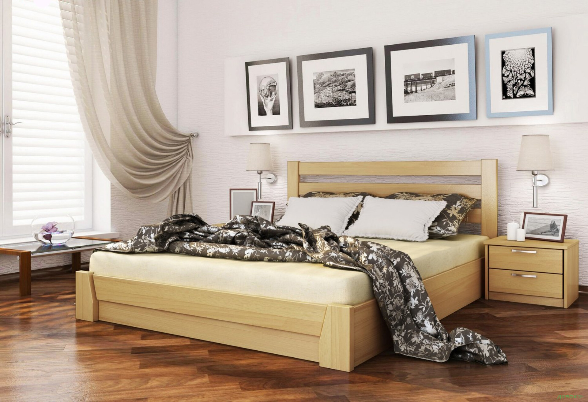 Фото 13 - Серия Тесса кровать Селена 140х200 подъемная (массив) Эстелла
