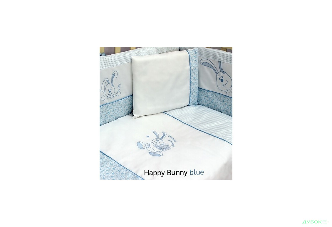 Фото 2 - Защита (бампер) для кроватки Happy Bunny, 4 ед. Верес