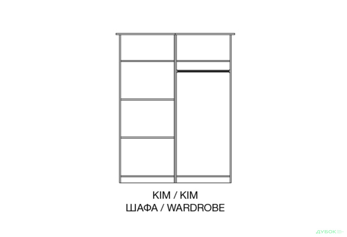 Зображення 2 - Шафа Світ Меблів Кім 4-дверна з дзеркалом 170 см