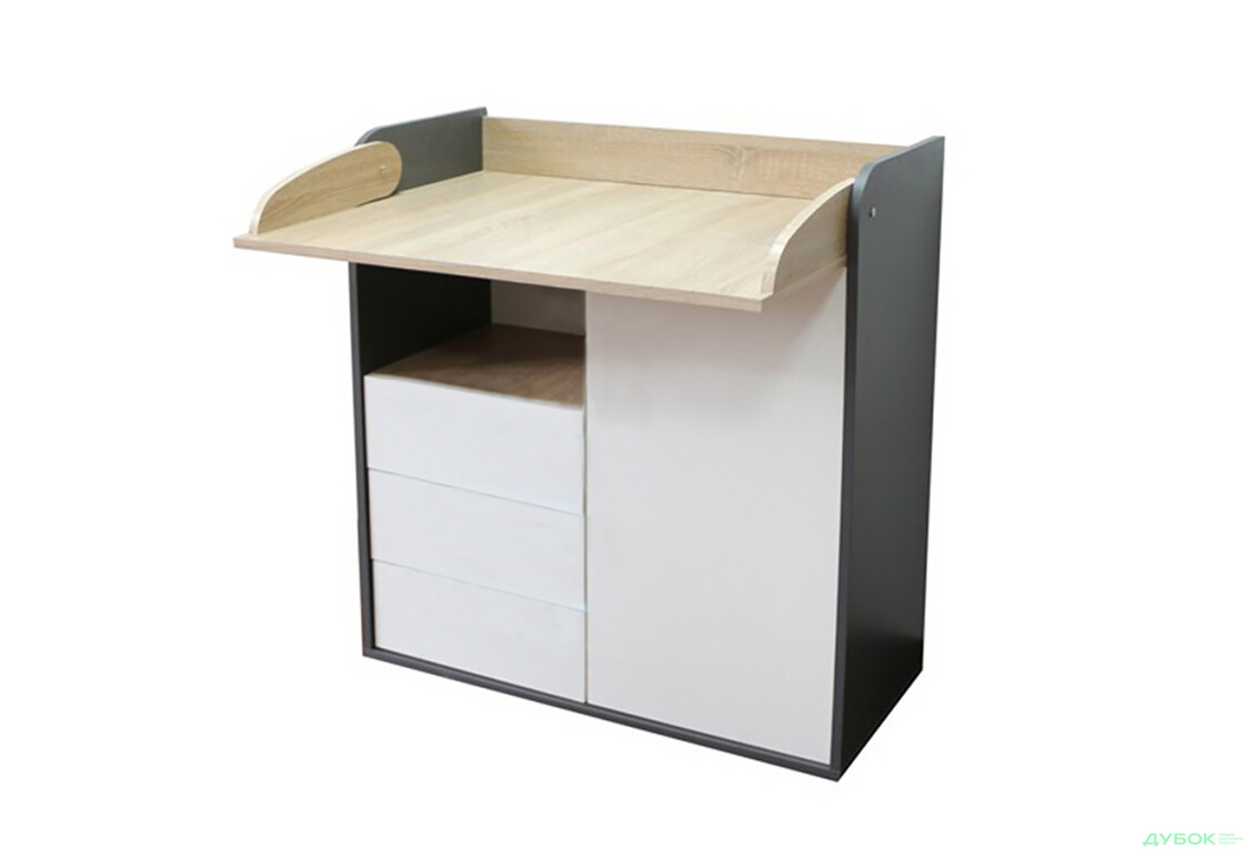 Комод VMV holding Алекс пеленальний 1-дверний з 3 шухлядами без ручок 84 см Сіро-білий - Зображення 3 Зображення 3 - Комод VMV holding Алекс пеленальний 1-дверний з 3 шухлядами без ручок 84 см Сіро-білий