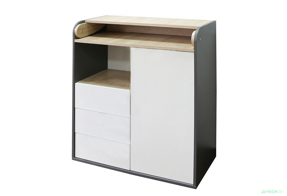 Комод VMV holding Алекс пеленальний 1-дверний з 3 шухлядами без ручок 84 см Сіро-білий - Зображення 1 Зображення 1 - Комод VMV holding Алекс пеленальний 1-дверний з 3 шухлядами без ручок 84 см Сіро-білий