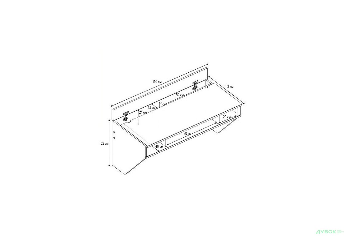 Зображення 7 - Навісний комп'ютерний стіл ZEUS AirTable-II Kit