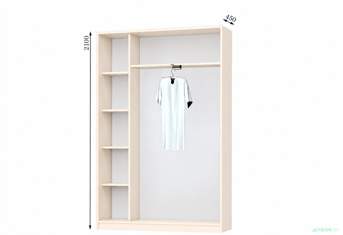 Корпус 1300х450 Шафа-купе 2D 1300