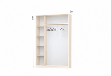 Корпус 1300х600 Шафа-купе 2D 1300