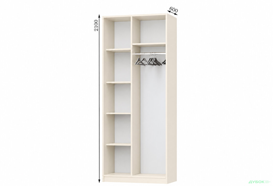 Корпус 900х600 Шкаф-купе 2D 900