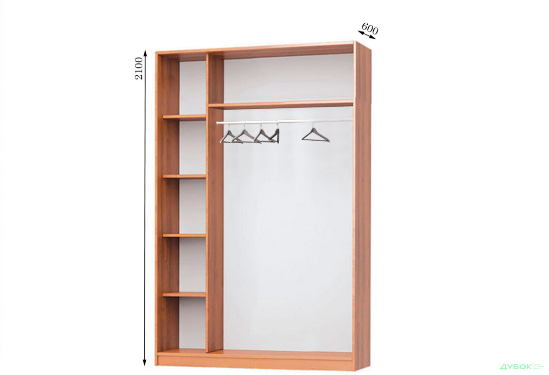 Корпус 1600х600 Шафа-купе 2D 1600 MebelStar