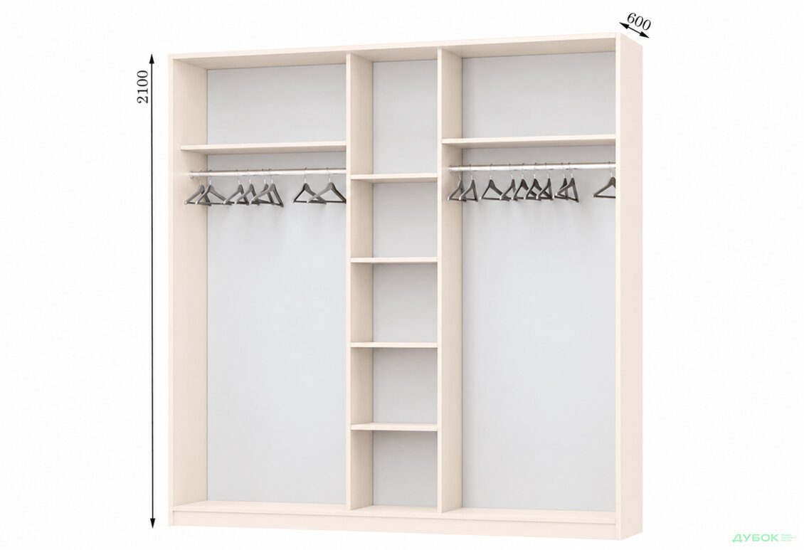 Корпус 2200х600 Шкаф-купе 3D 2200