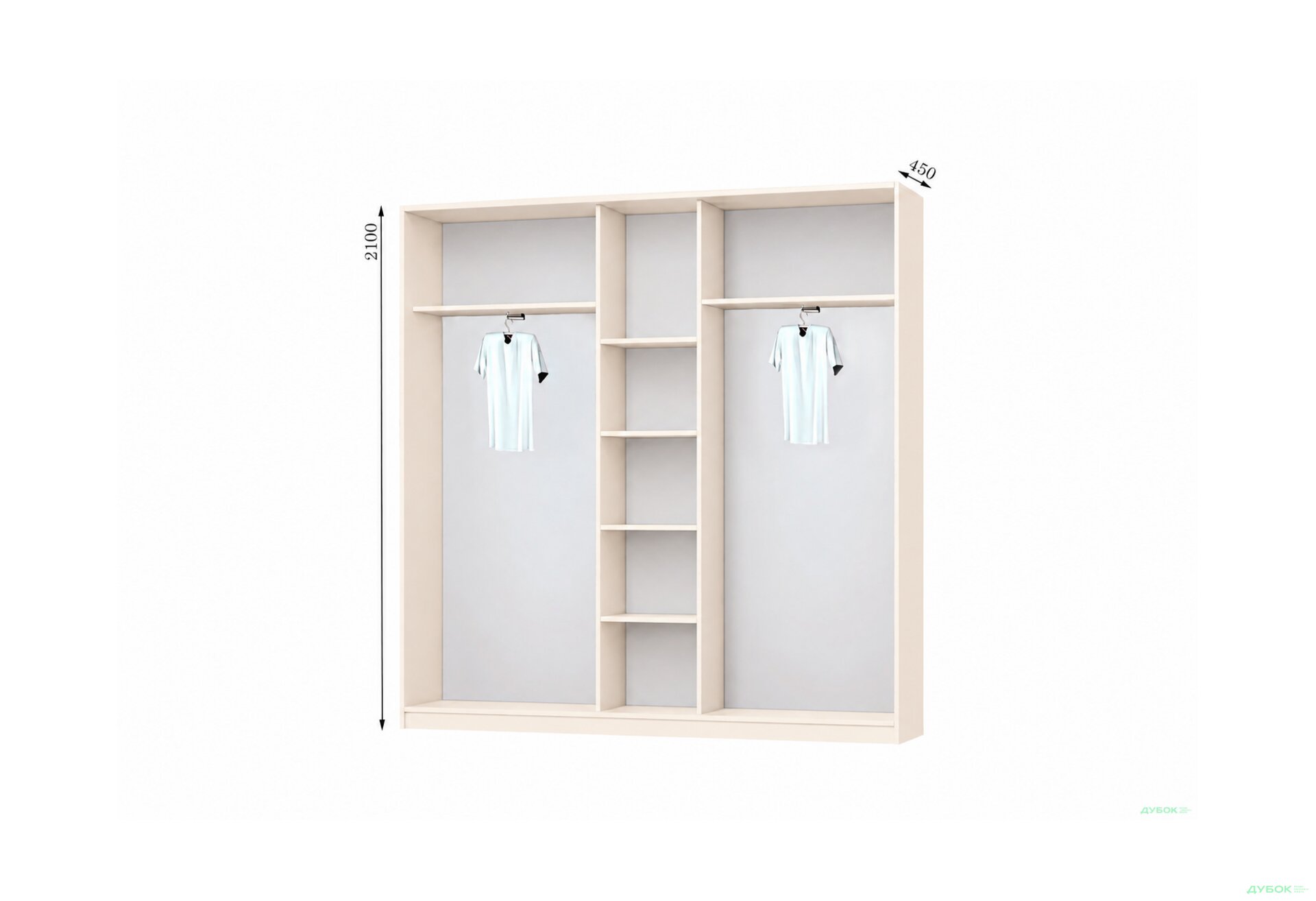 Зображення 1 - Корпус 2300х450 Шафа-купе 3D 2300