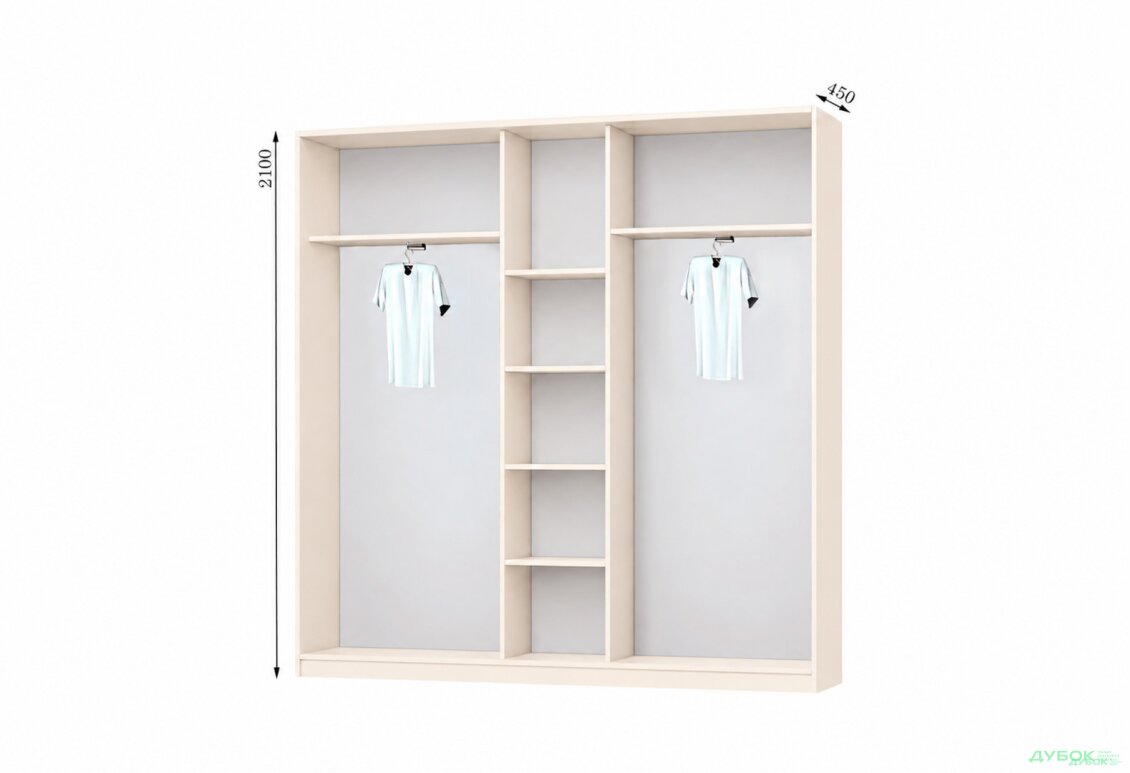Корпус 2300х450 Шафа-купе 3D 2300
