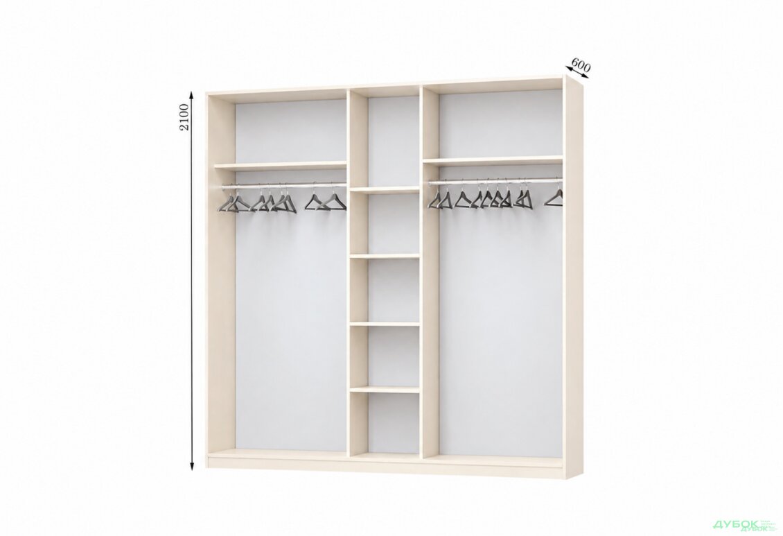 Корпус 2300х600 Шафа-купе 3D 2300