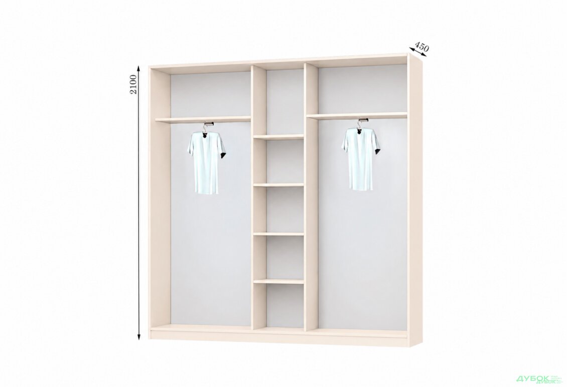 Корпус 2400х450 УНИ Шкаф-купе 3D 2400