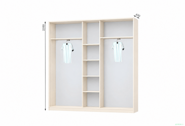 Корпус 2500х450 УНІ Шафа-купе 3D 2500