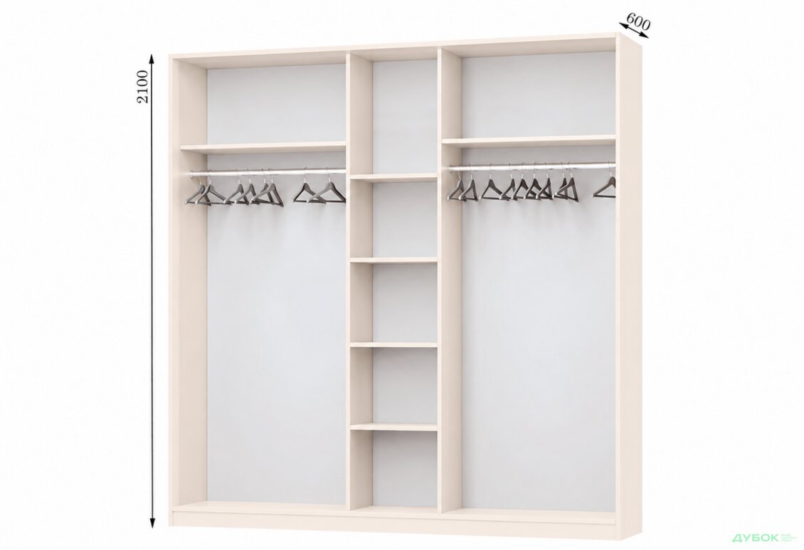 Корпус 2500х600 УНІ Шафа-купе 3D 2500