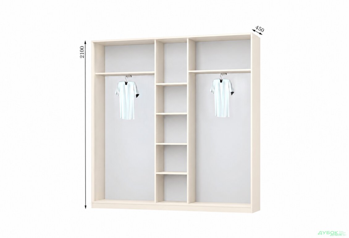 Корпус 2600х450 УНИ Шкаф-купе 3D 2600