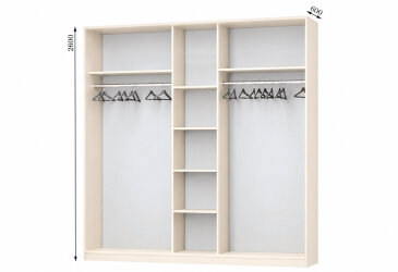 Корпус 2600х600 УНІ Шафа-купе 3D 2600