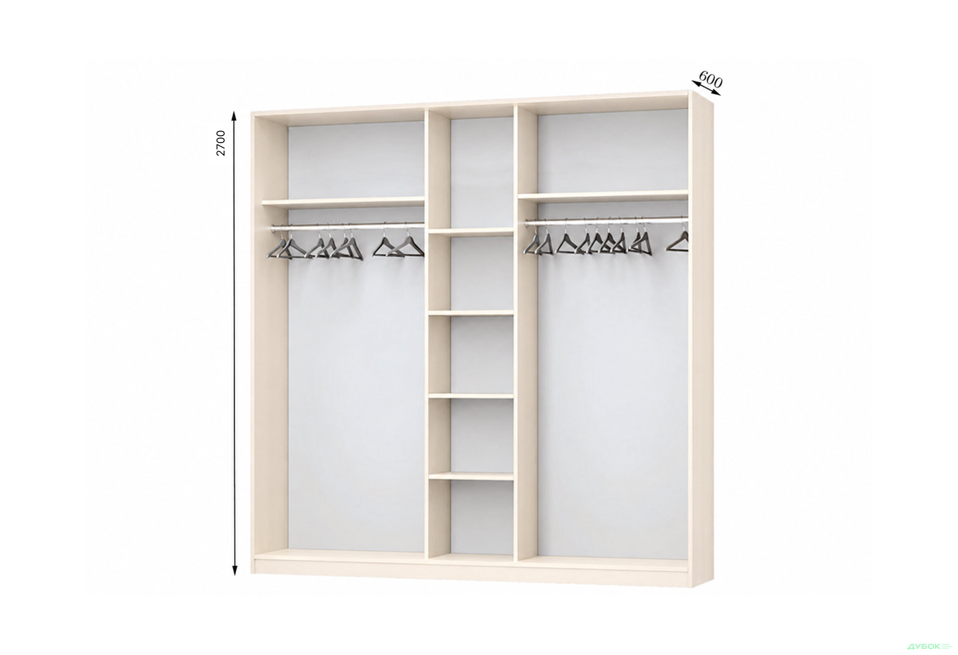 Изображение 1 - Корпус 2700х600 УНИ Шкаф-купе 3D 2700