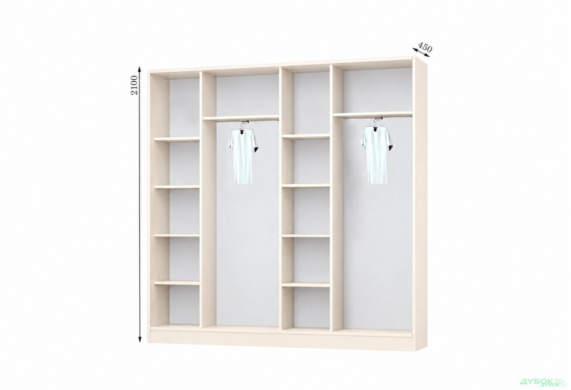 Корпус 2500х450 Шкаф-купе 4D 2500