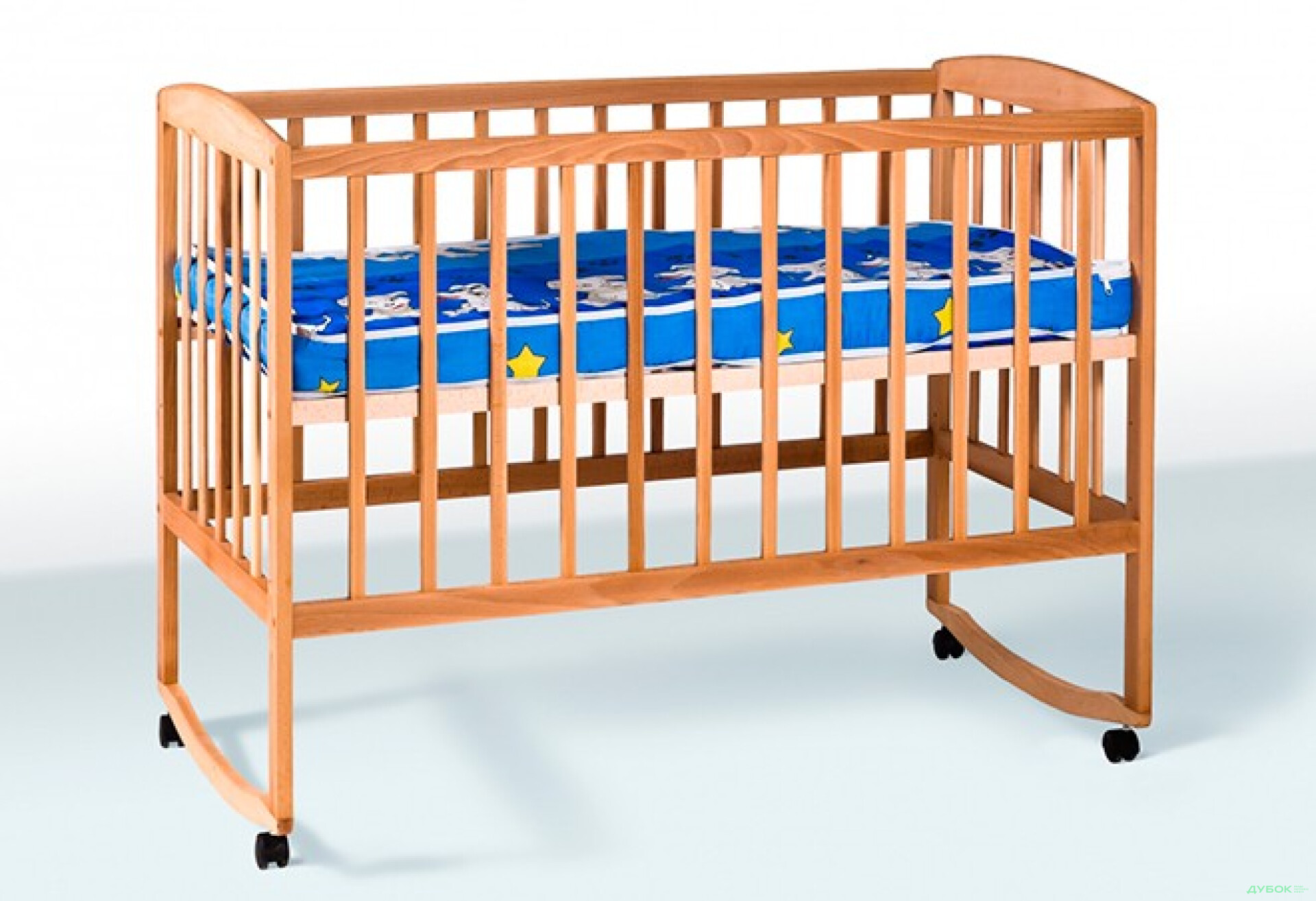 Фото 1 - Кроватка детская с дугами + колеса 1В26-2 Гойдалка