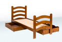 Фото 3 - Кровать с фигурными перилами и шухлядами 1А44 (бук) Гойдалка