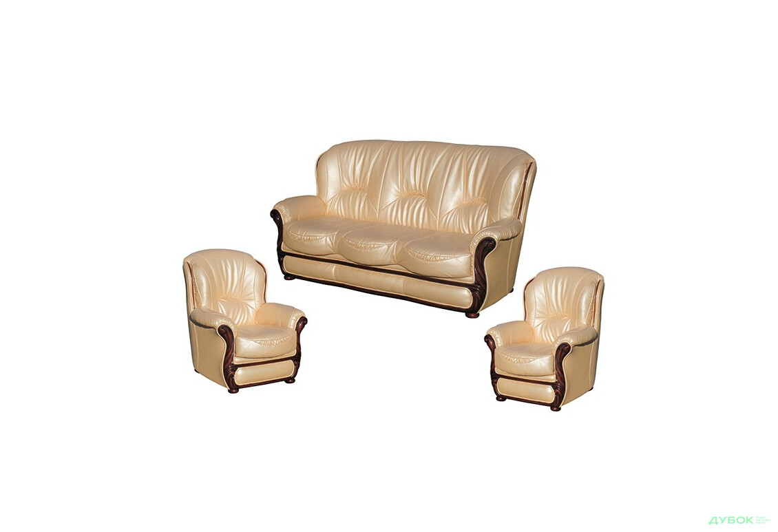 Диван Плай Комплект: диван + 2 кресла Кожа Виком