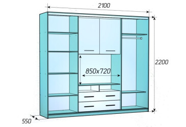 Корпус 210x220x55 Наоми 2.1 Мебель Стар