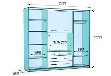 Корпус 240x220x55 Наоми 2.4 Мебель Стар