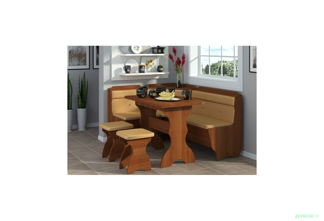 Кухонный уголок Кардинал (с раскл. столом) Пехотин