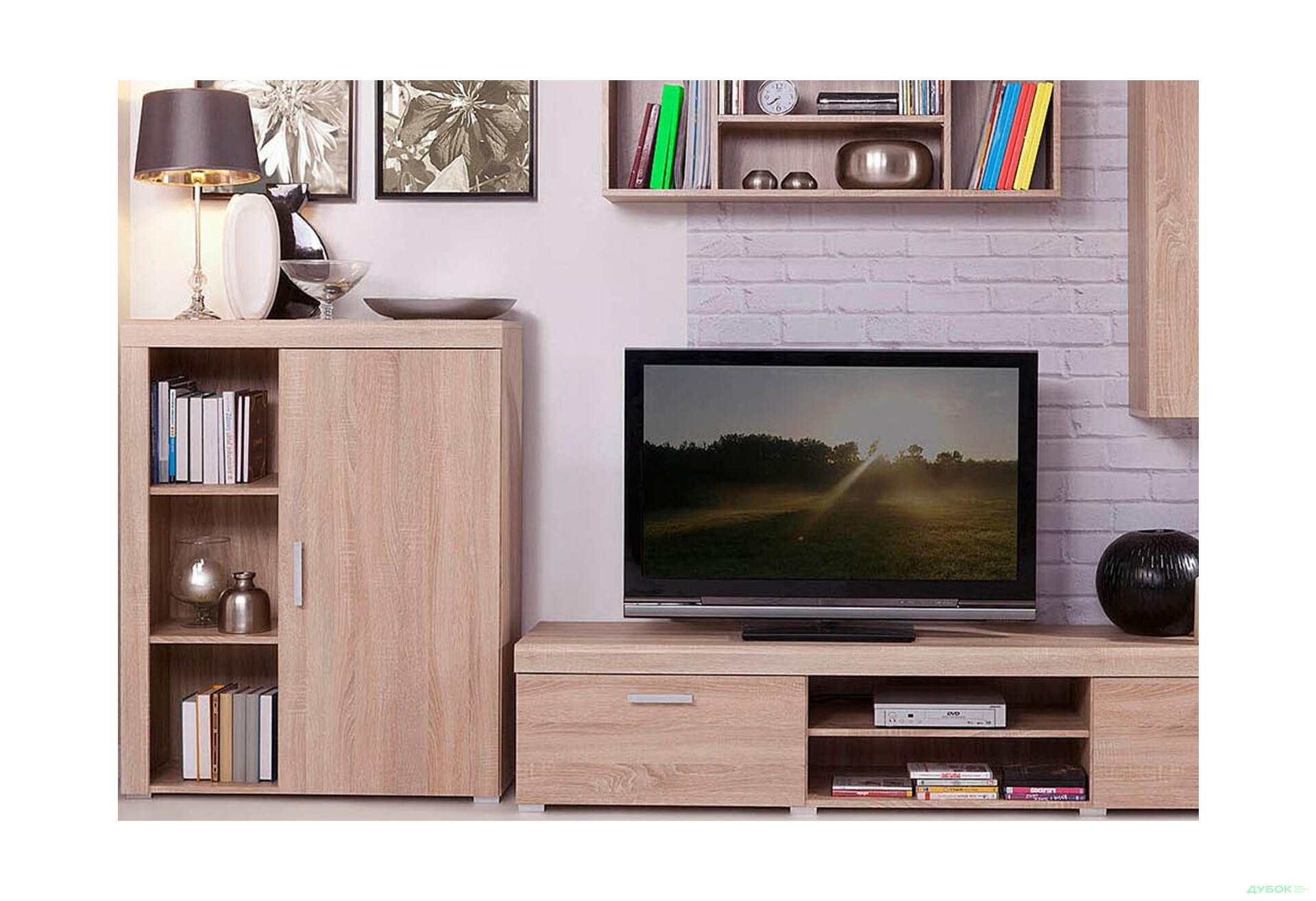 Комод VMV holding Даміс 1-дверний з полицями 90 см Дуб сонома - Зображення 2 Зображення 2 - Комод VMV holding Даміс 1-дверний з полицями 90 см Дуб сонома