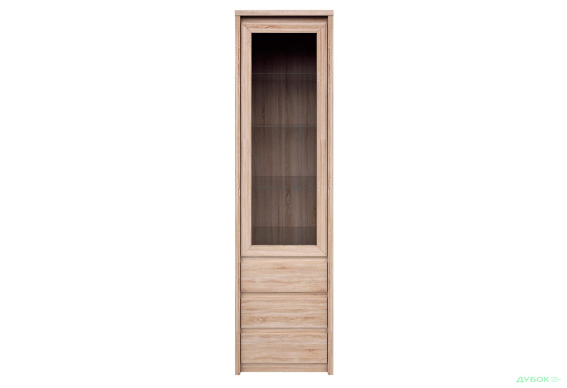 Шкаф-витрина ВМВ Холдинг Нортон с 3 ящиками 57 см Дуб сонома