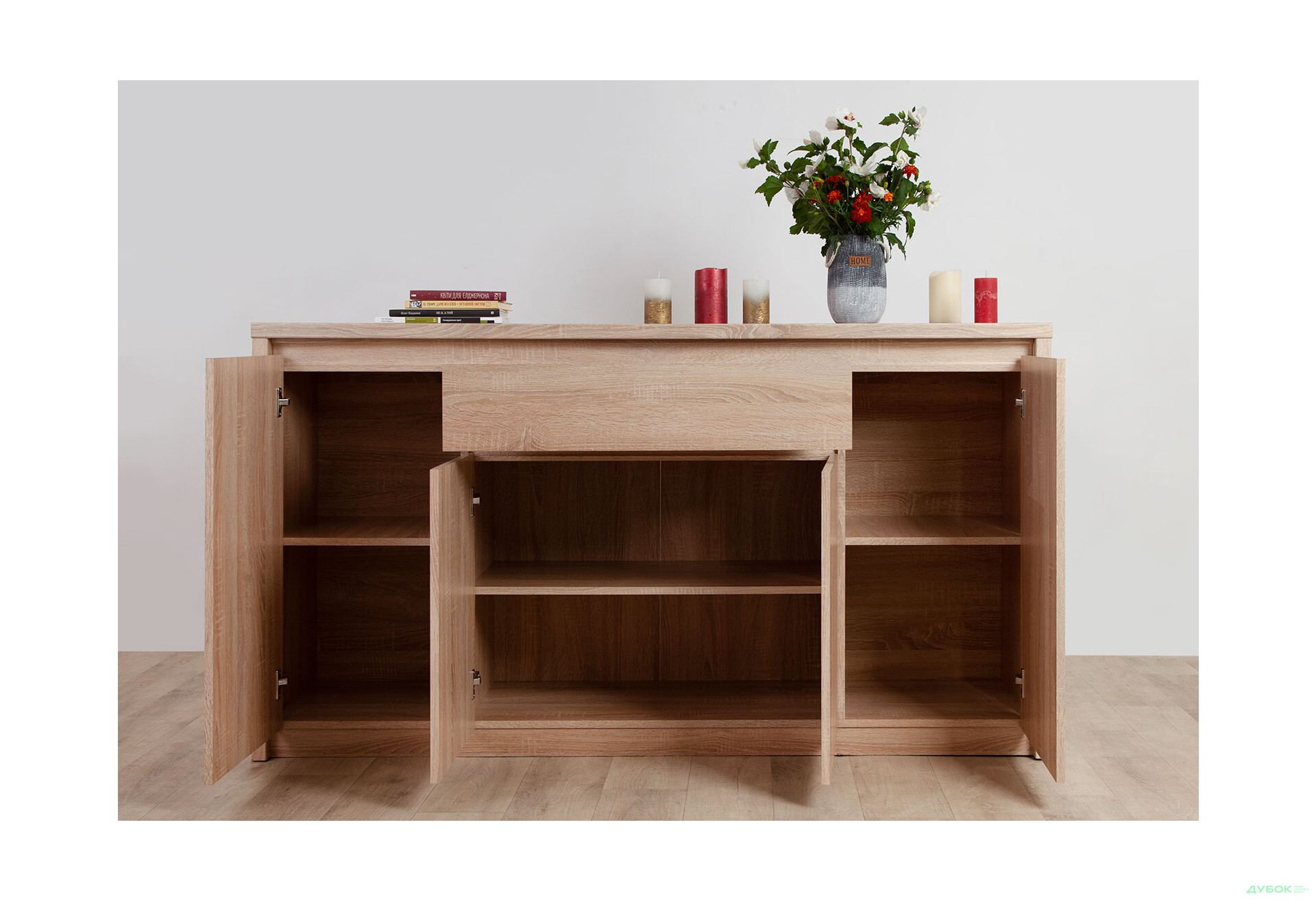 Комод VMV holding Нортон 4-дверний з шухлядою 168 см Дуб сонома - Зображення 3 Зображення 3 - Комод VMV holding Нортон 4-дверний з шухлядою 168 см Дуб сонома