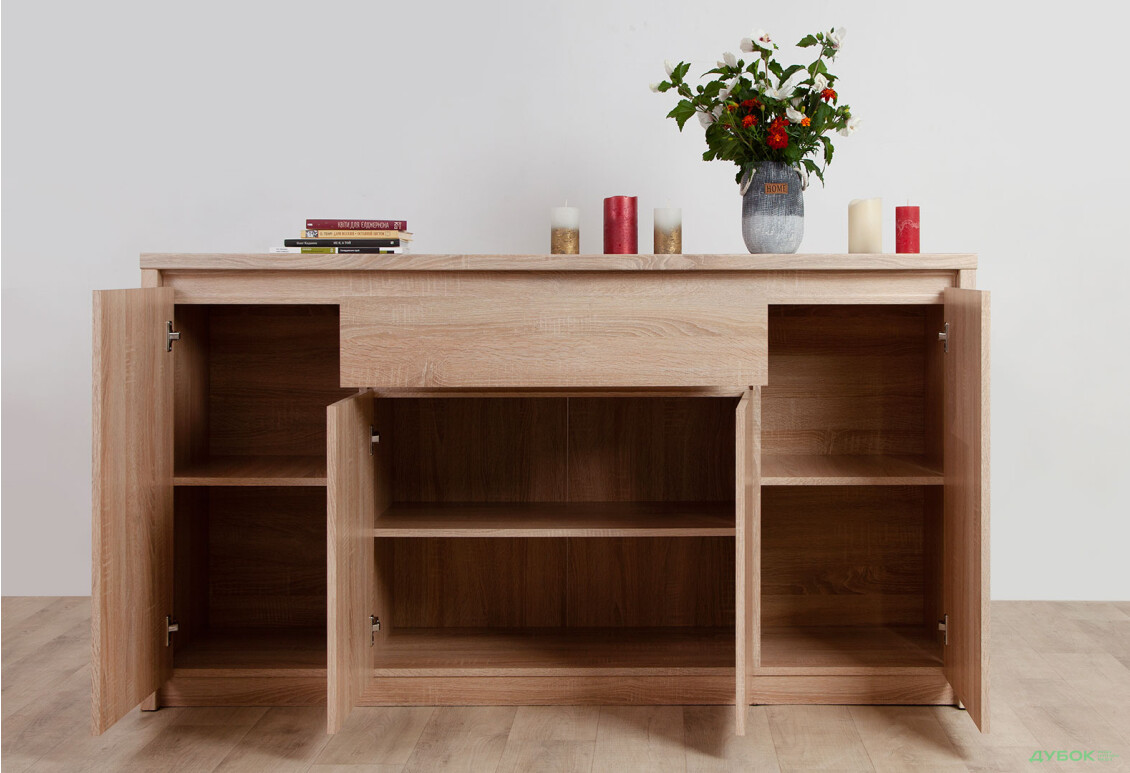 Комод VMV holding Нортон 4-дверний з шухлядою 168 см Дуб сонома - Зображення 3 Зображення 3 - Комод VMV holding Нортон 4-дверний з шухлядою 168 см Дуб сонома