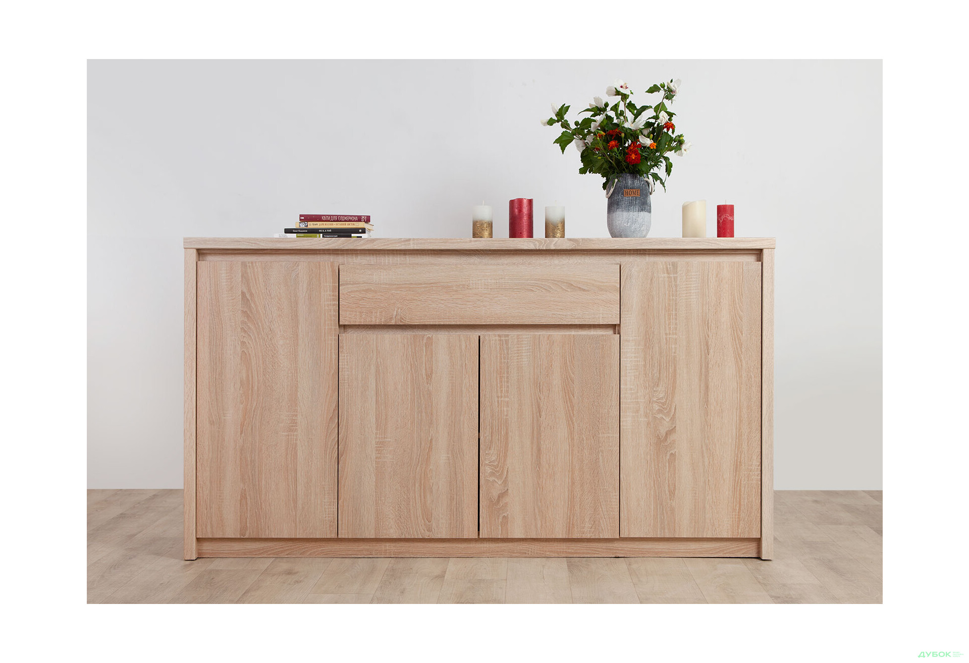 Комод VMV holding Нортон 4-дверний з шухлядою 168 см Дуб сонома - Зображення 2 Зображення 2 - Комод VMV holding Нортон 4-дверний з шухлядою 168 см Дуб сонома