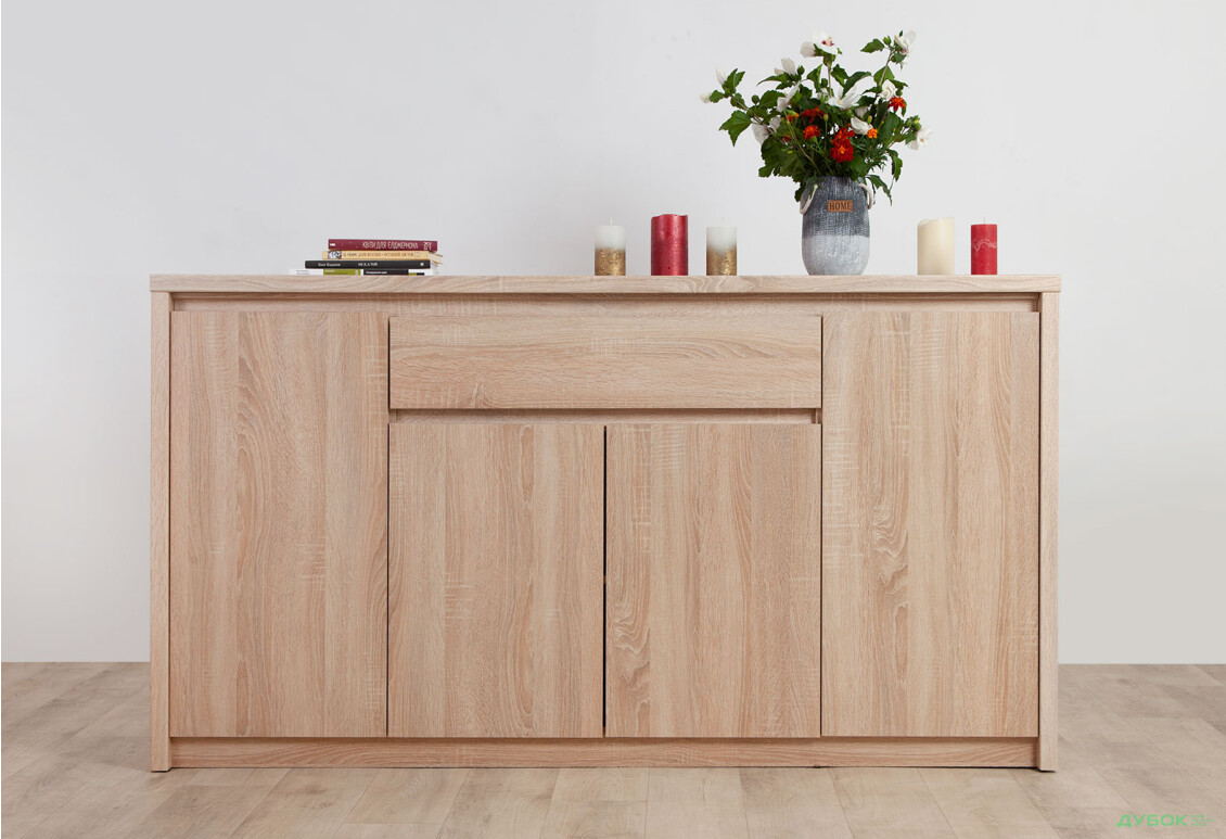 Комод VMV holding Нортон 4-дверний з шухлядою 168 см Дуб сонома - Зображення 2 Зображення 2 - Комод VMV holding Нортон 4-дверний з шухлядою 168 см Дуб сонома
