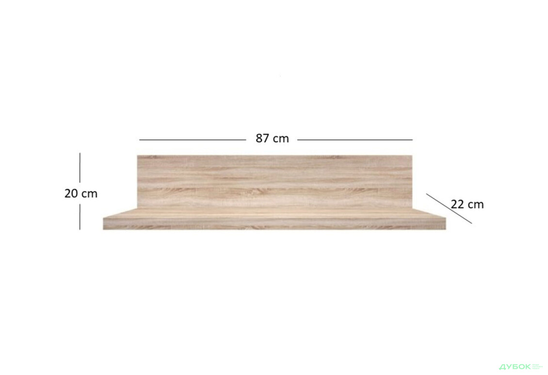 Полка навесная ВМВ Холдинг Нортон 87 см Дуб сонома - Изображение 2 Изображение 2 - Полка навесная ВМВ Холдинг Нортон 87 см Дуб сонома