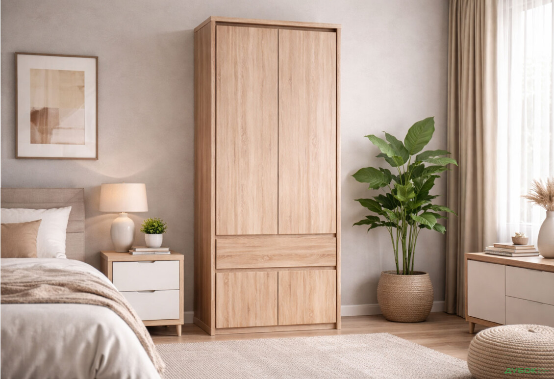 Изображение 2 - Шкаф ВМВ Холдинг Нортон 4-дверный с ящиком 88 см Дуб сонома