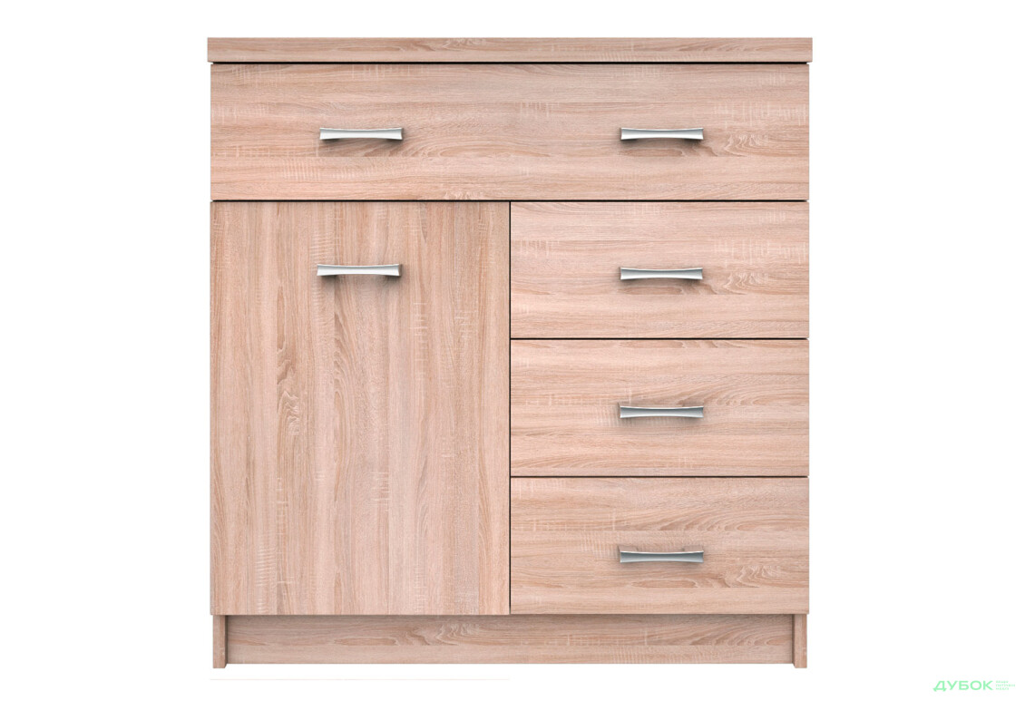 Комод VMV holding Топ-мікс 1-дверний з 4 шухлядами 80 см Дуб сонома - Зображення 1 Зображення 1 - Комод VMV holding Топ-мікс 1-дверний з 4 шухлядами 80 см Дуб сонома