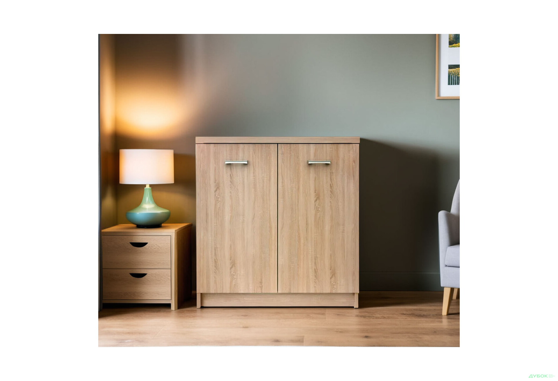 Комод VMV holding Топ-мікс 2-дверний 80 см Дуб сонома - Зображення 3 Зображення 3 - Комод VMV holding Топ-мікс 2-дверний 80 см Дуб сонома