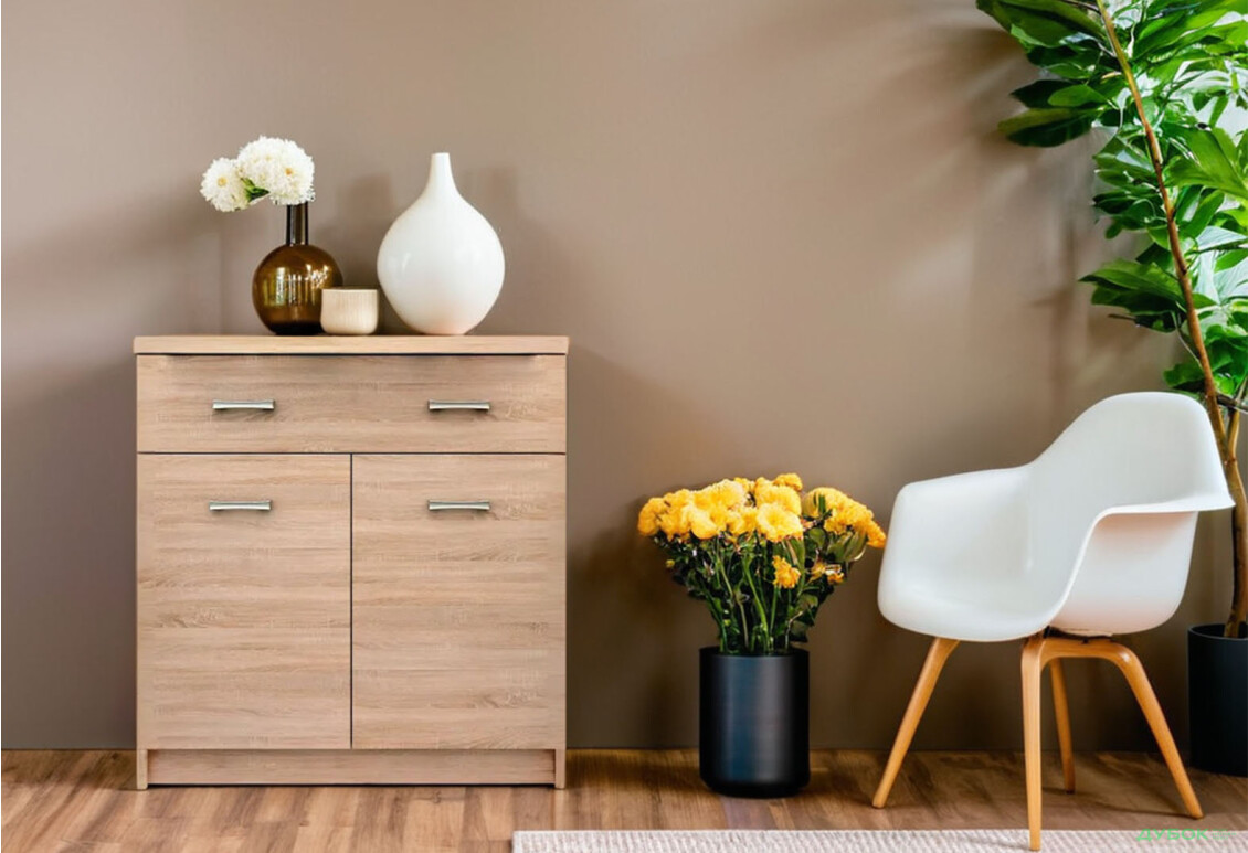 Комод VMV holding Топ-мікс 2-дверний з шухлядою 80 см Дуб сонома - Зображення 2 Зображення 2 - Комод VMV holding Топ-мікс 2-дверний з шухлядою 80 см Дуб сонома