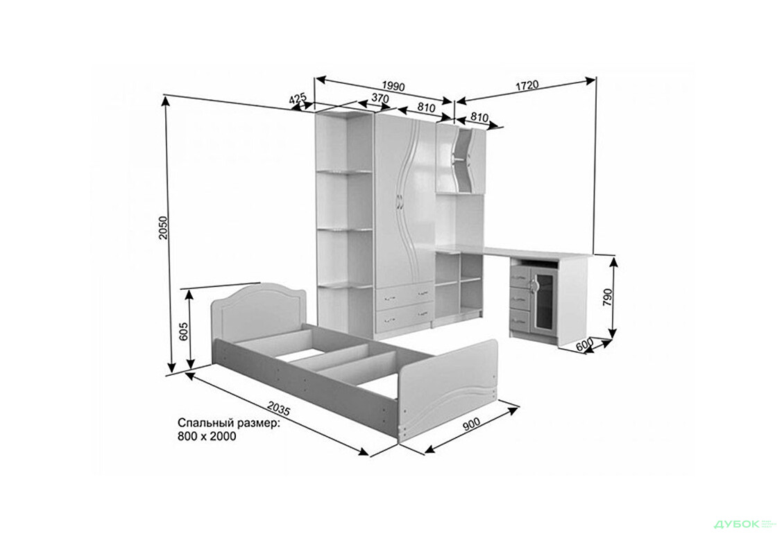Дитяча Еколь з ліжком БМФ - Зображення 2 Зображення 2 - Дитяча Еколь з ліжком БМФ