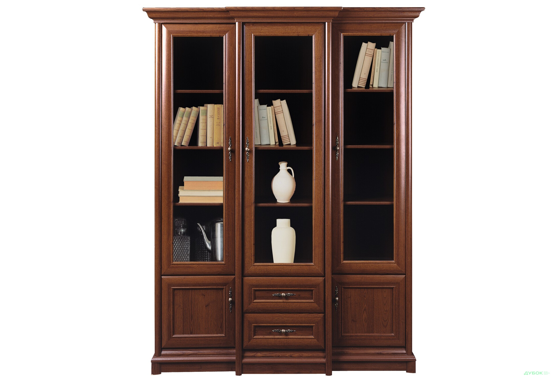 Шкаф-витрина Gerbor холдинг Соната с 2 ящиками 168 см Каштан - Изображение 1 Изображение 1 - Шкаф-витрина Gerbor холдинг Соната с 2 ящиками 168 см Каштан