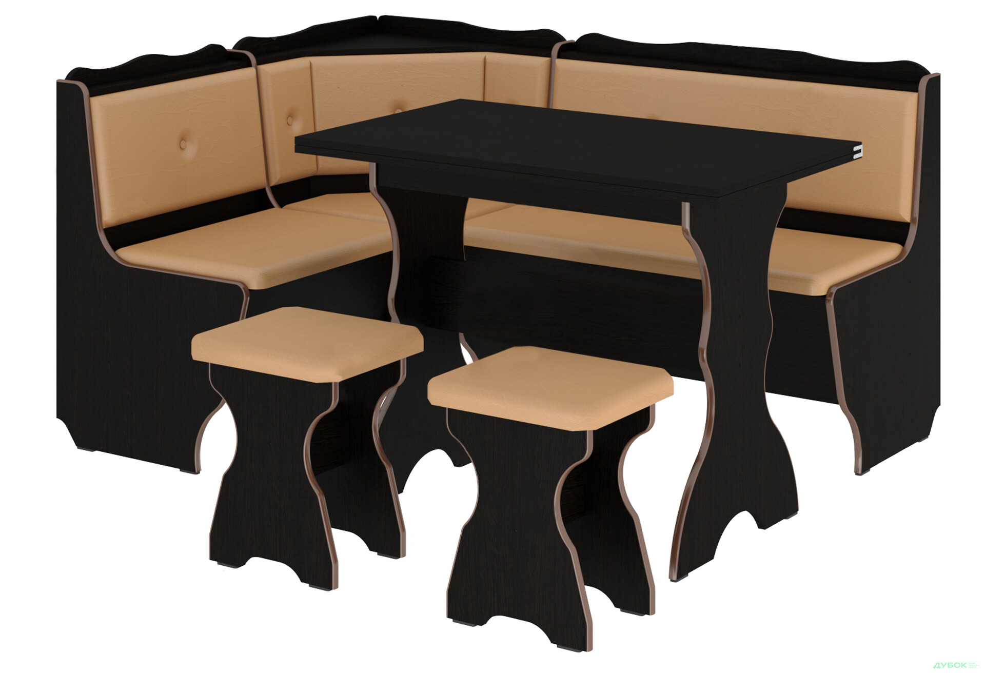 Изображение 1 - Кухонный уголок Президент (уголок Президент + стол раскладной №1 + табурет №1 / 2 шт Пехотин