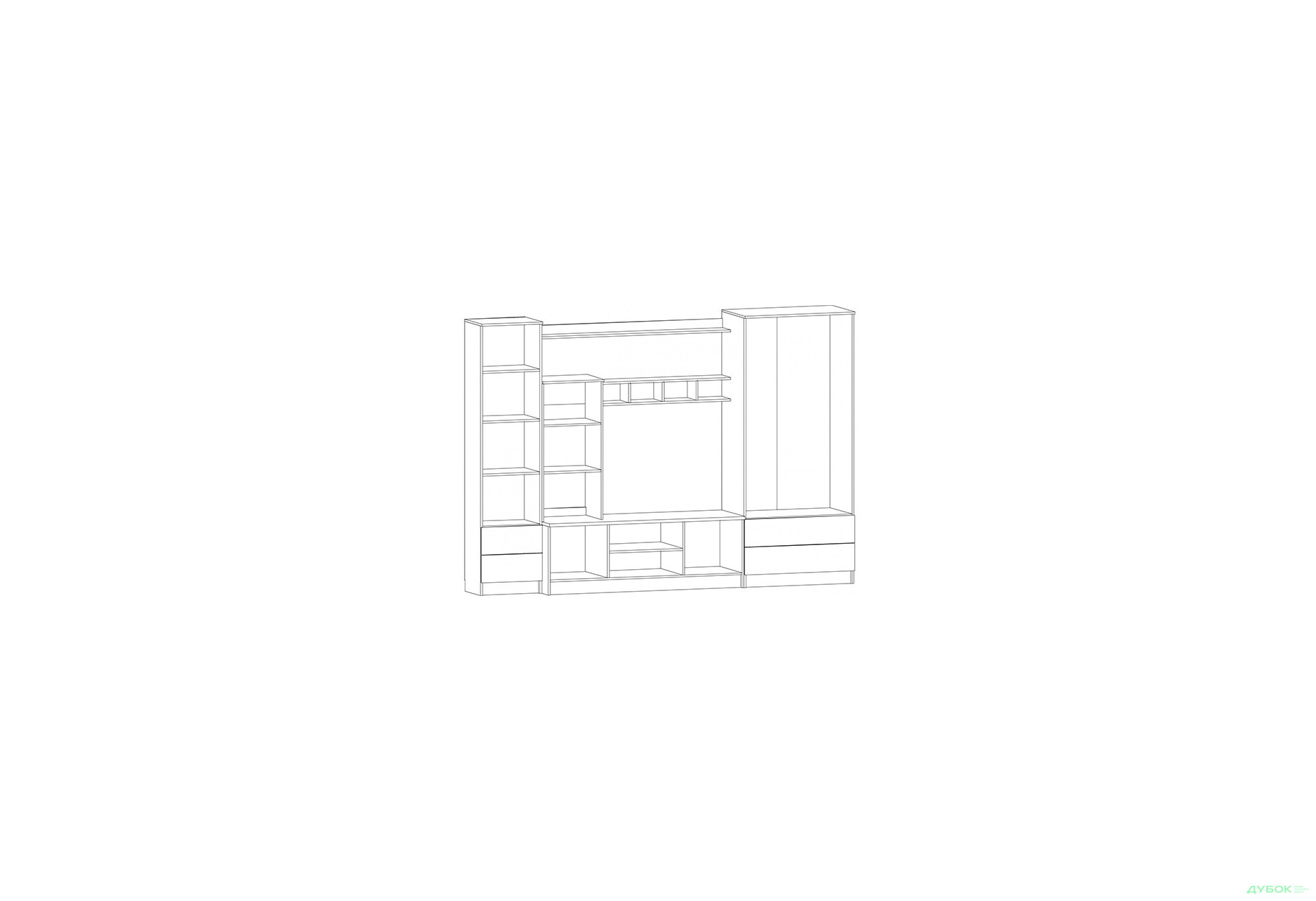 Гостиная Каспий (ТВ 1,05х0,80) Мебель Сервис - Изображение 3 Изображение 3 - Гостиная Каспий (ТВ 1,05х0,80) Мебель Сервис