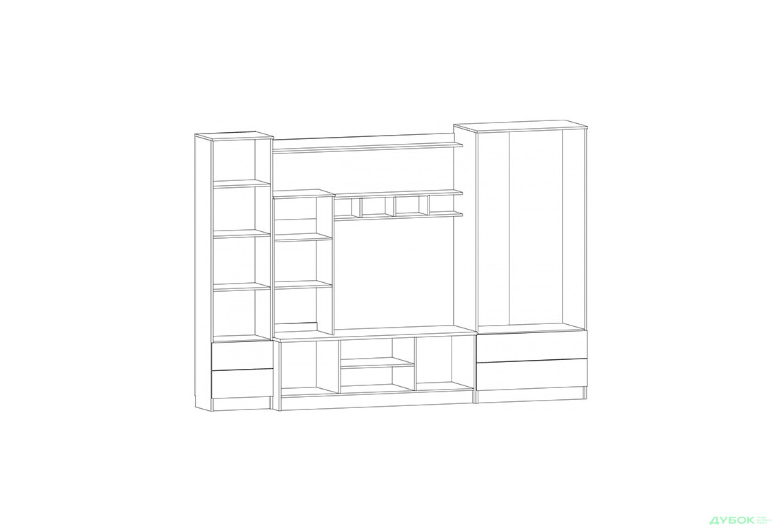 Гостиная Каспий (ТВ 1,05х0,80) Мебель Сервис - Изображение 3 Изображение 3 - Гостиная Каспий (ТВ 1,05х0,80) Мебель Сервис