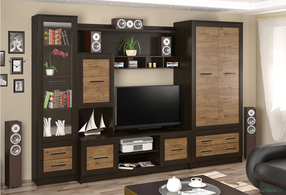 Гостиная Каспий (ТВ 1,05х0,80) Мебель Сервис - Изображение 1 Изображение 1 - Гостиная Каспий (ТВ 1,05х0,80) Мебель Сервис