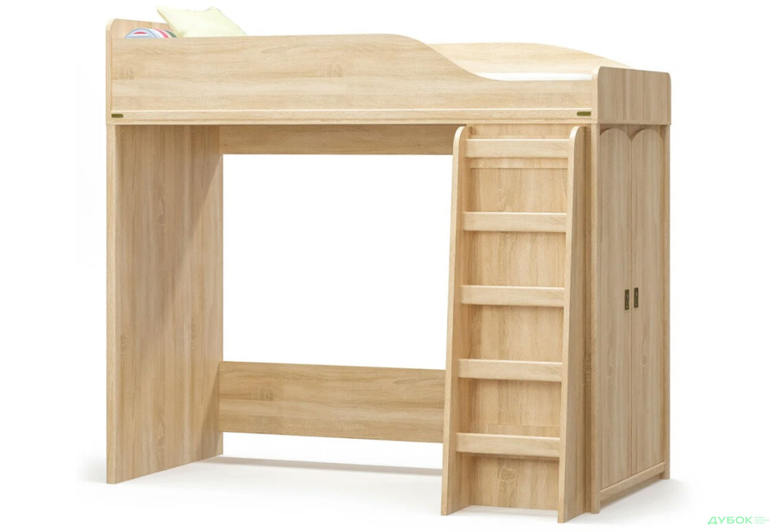 Кровать-горка Мебель Сервис Валенсия 90х200 см с шкафом, дуб самоа - Изображение 1 Изображение 1 - Кровать-горка Мебель Сервис Валенсия 90х200 см с шкафом, дуб самоа