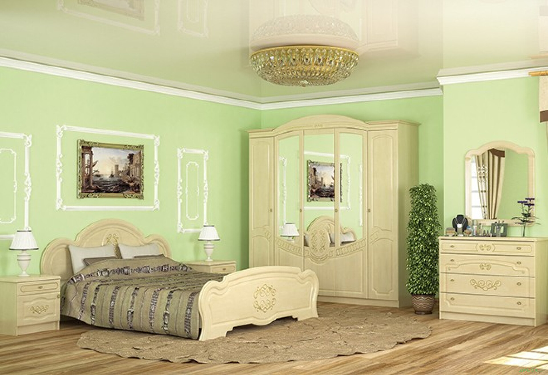 Фото 2 - Модульная спальня Барокко Мебель Сервис
