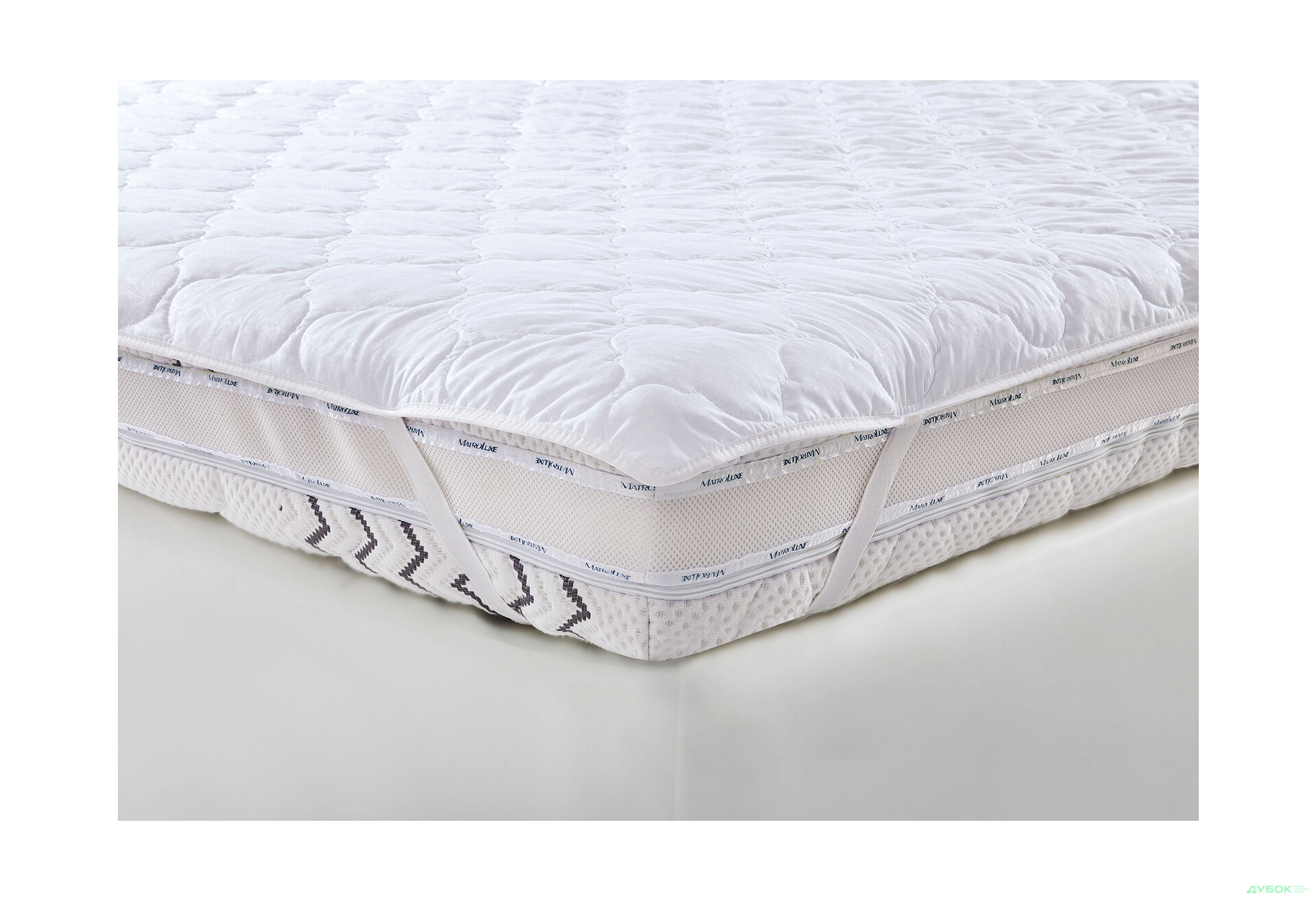 Зображення 1 - Наматрацник двосторонній (бязь біла) з кут.фіксаторами Matroluxe