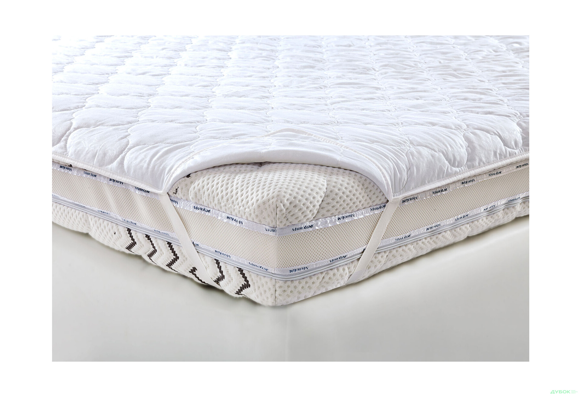 Зображення 2 - Наматрацник двосторонній (бязь біла) з кут.фіксаторами Matroluxe