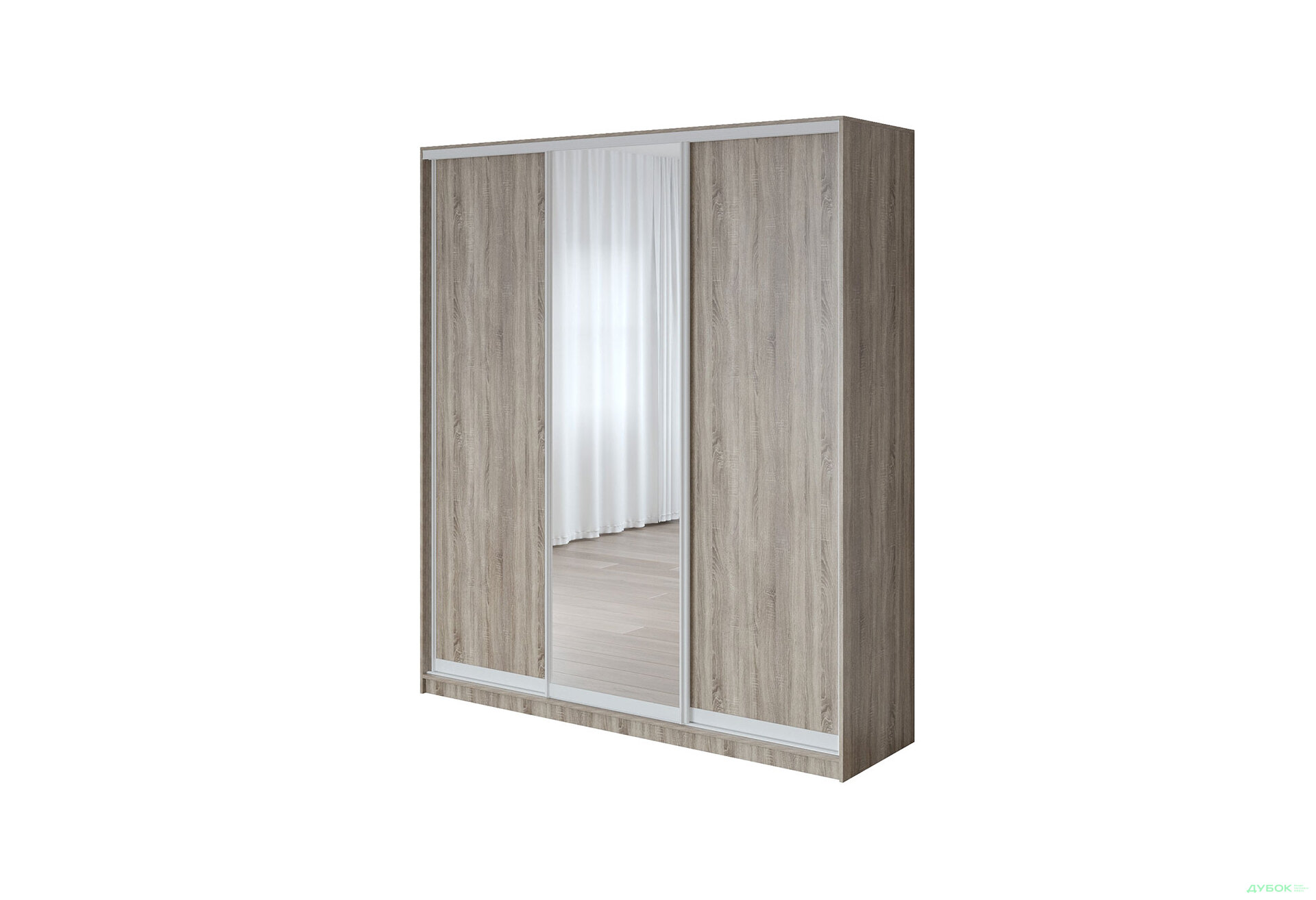 Изображение 1 - Шкаф-купе 3-дверный с зеркалом, трюфель 180х60х240 см 