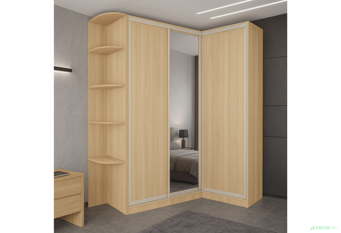 Зображення 2 - Шафа-купе кутова 3Д 2400х2100х1200 VIP-master